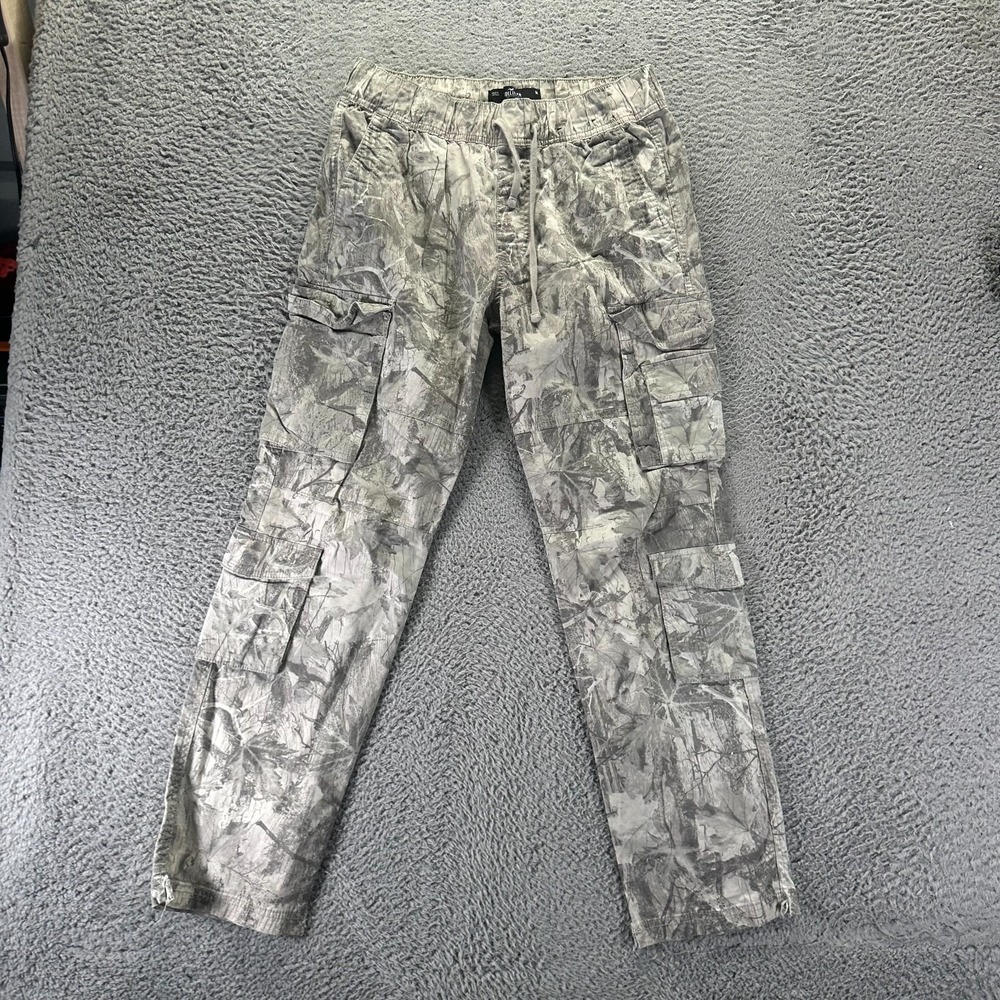 Hollister Epic Flex Pant Mens M Beige Camouflage Cotton Cargo Straight Slim Fit